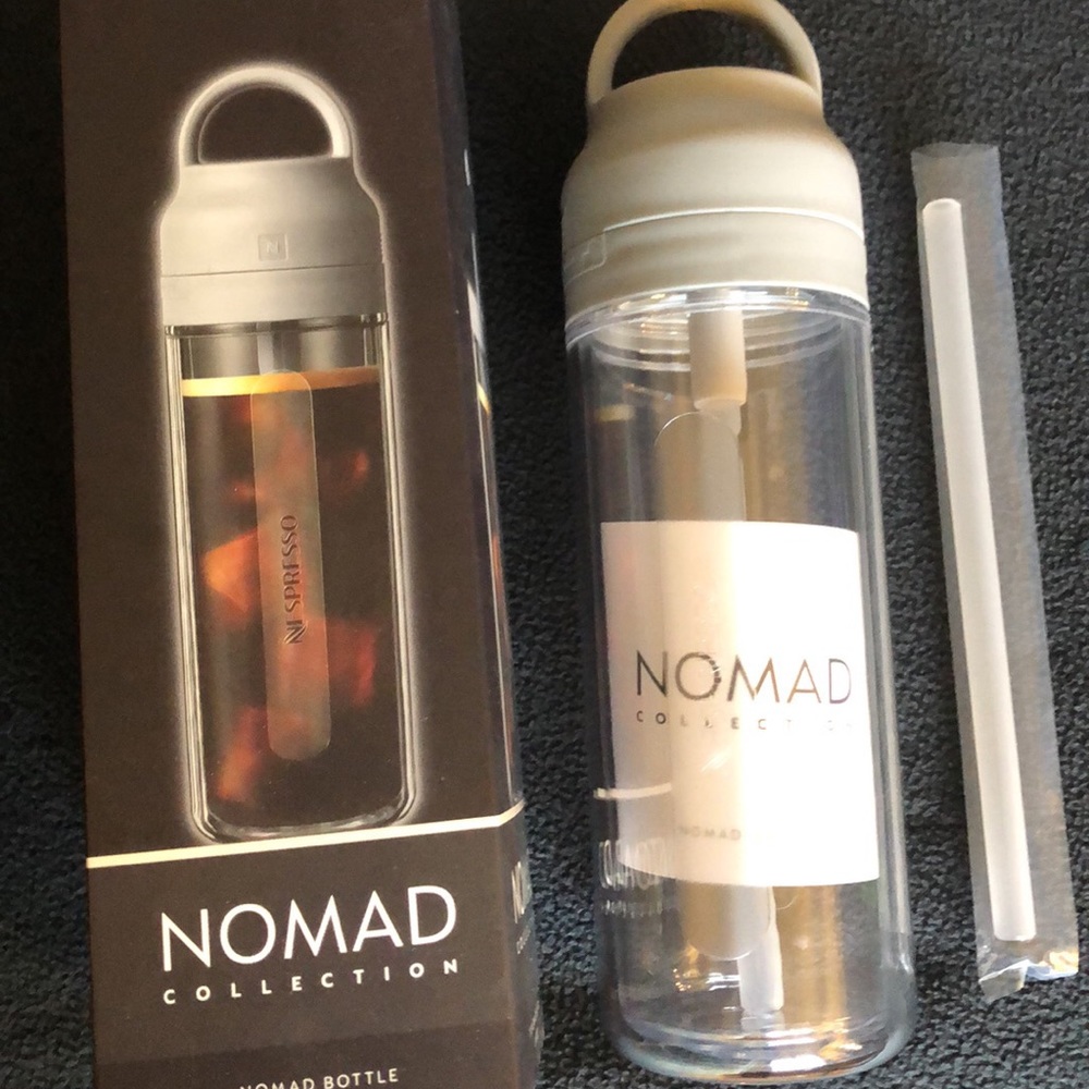 NWT Nespresso Large Iced Coffee Nomad Travel Bottle (Grey)